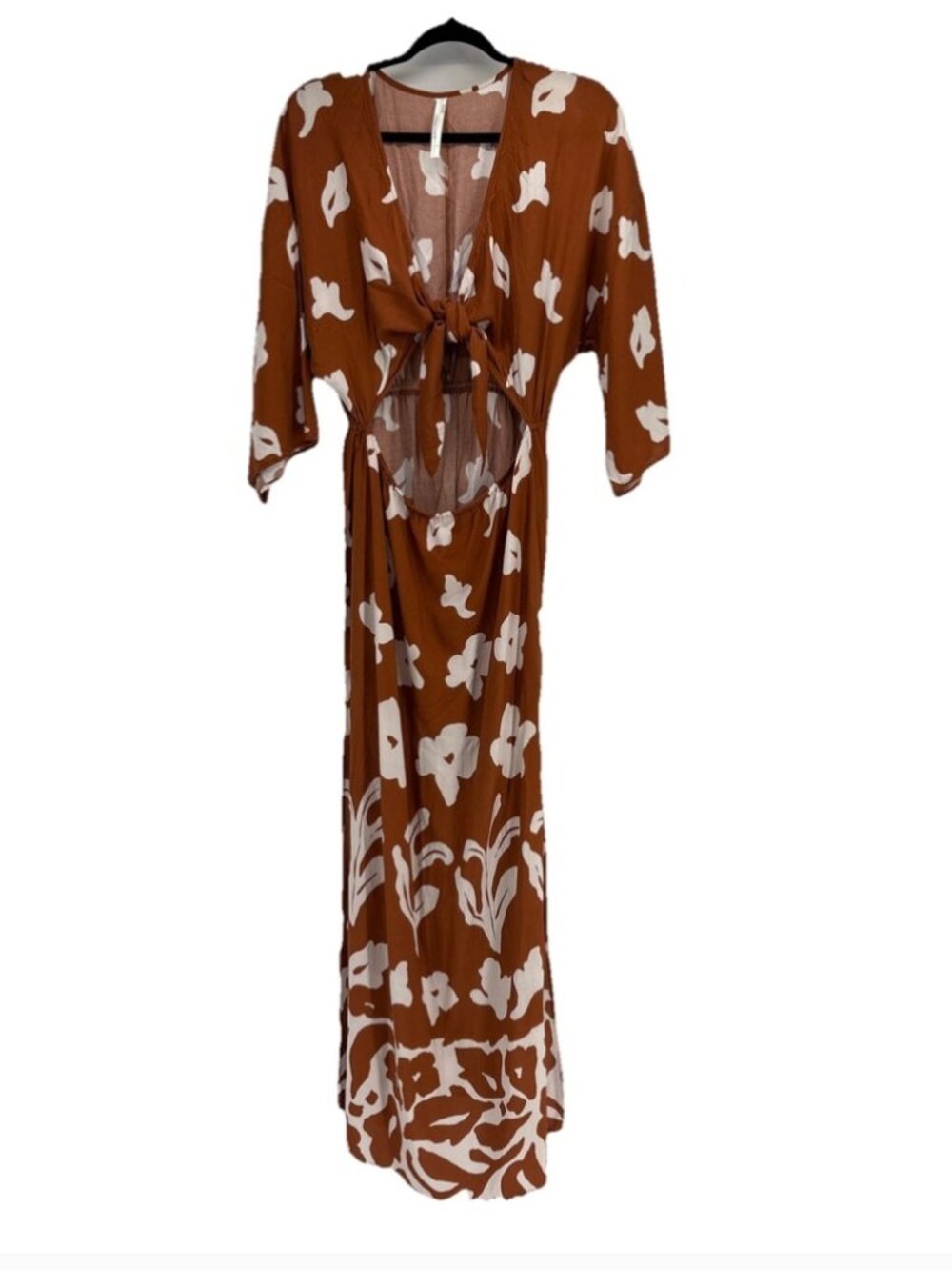 By Anthropologie Tie-Front Cover-Up Dress Cedar Size S